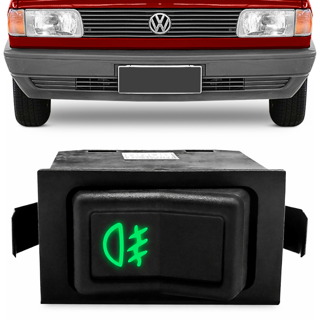 Botao Farol Milha Gol Saveiro Parati Voyage Santana 1987 88 89 90 91 92 93 94 Interruptor Led Verde