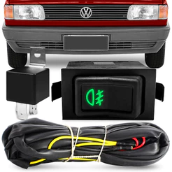 Kit Chicote Farol de Milha Gol Quadrado 1987 A 1994 Rele e Botão Original