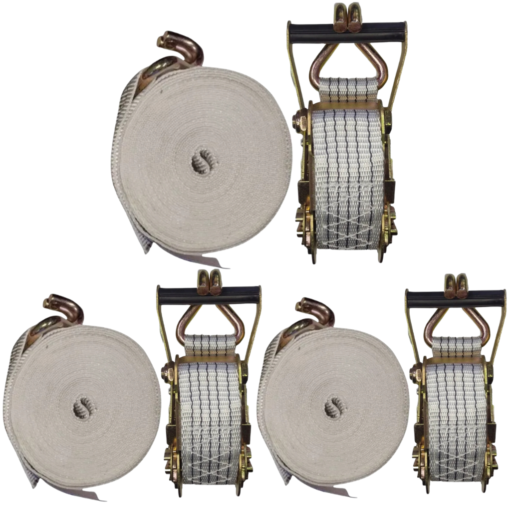 Cinta de Amarração Com Catraca 5t Reforçada 9m Ideal Para Caminhão Carreta e Carga Pesada Kit 3 Unidades