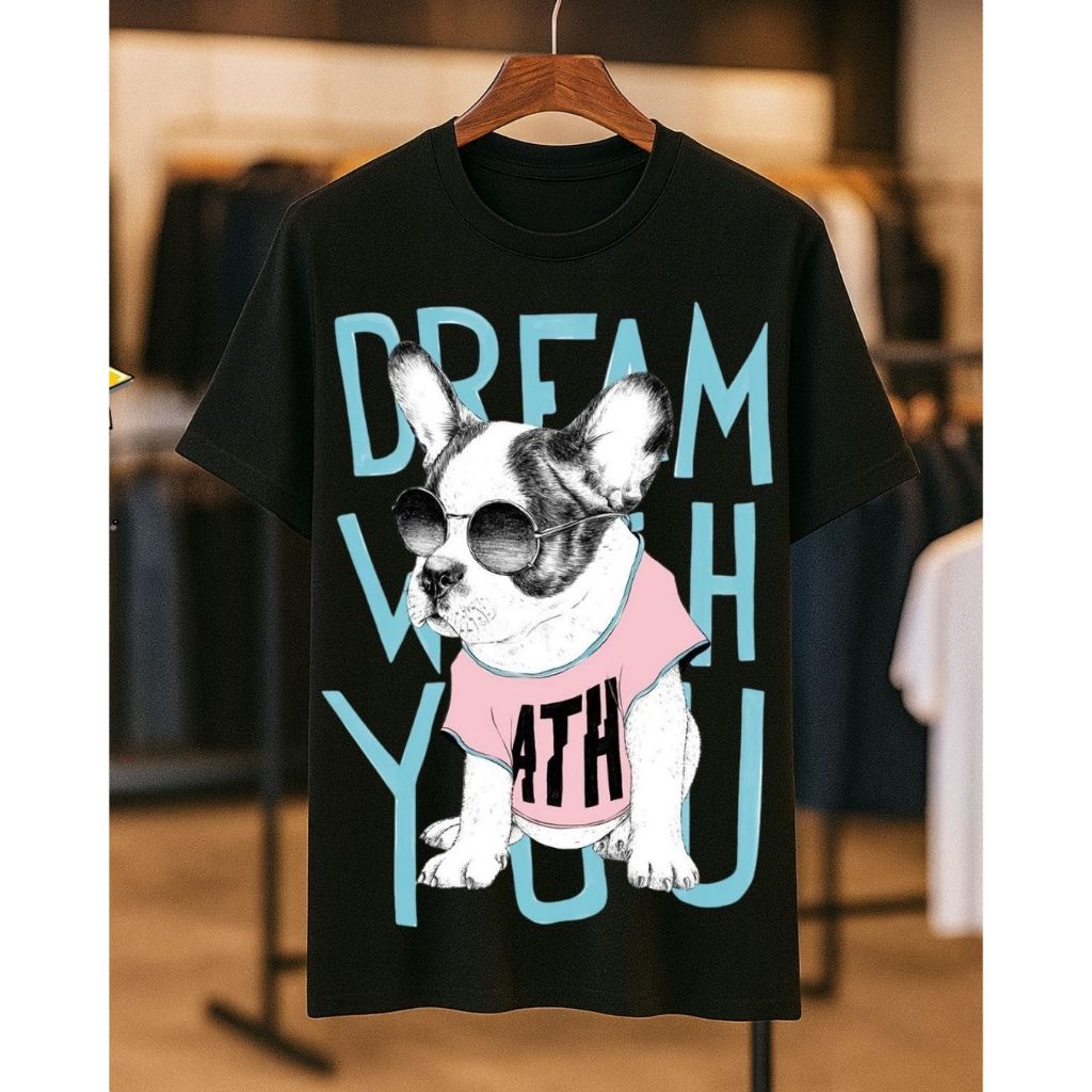 Camiseta Feminina Para Ela Presente Estampada com Design Elegante Cachorro Dream - Camiseta Estilosa para Academia, Stre