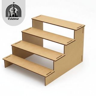 Expositor Escada para Decoração de Mesa Com 4 Degraus em MDF Cru Casa Artesanato Suporte em Oferta na Shopee