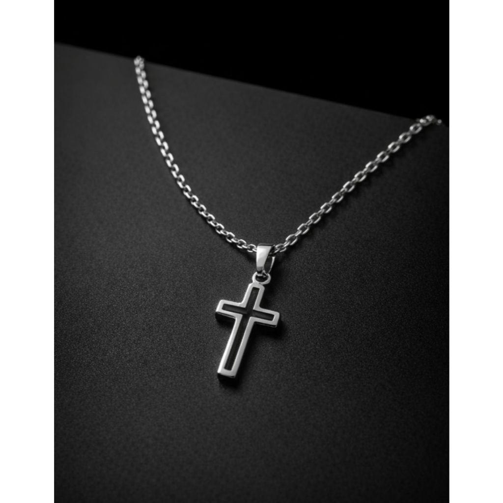 Colar Folheado Aço Inox Com Pingente Cruz Dourada e Prata Hipoalergênico em Oferta na Shopee