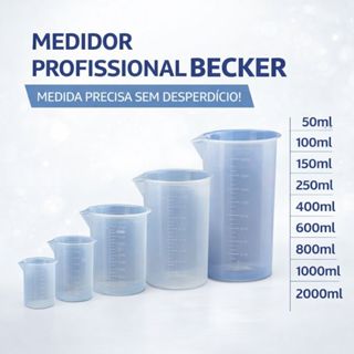 Copo Medidor Becker Transparente Em Polipropileno 50ml a 2000 Ml Graduado Todos os Tamanhos em Oferta na Shopee