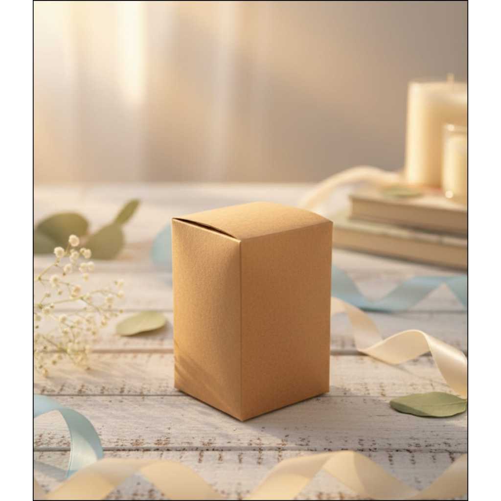 Caixa Caixinha 5,5X5,5X8 Kraft Para Vela E Lembrancinhas Com 25 unidades
