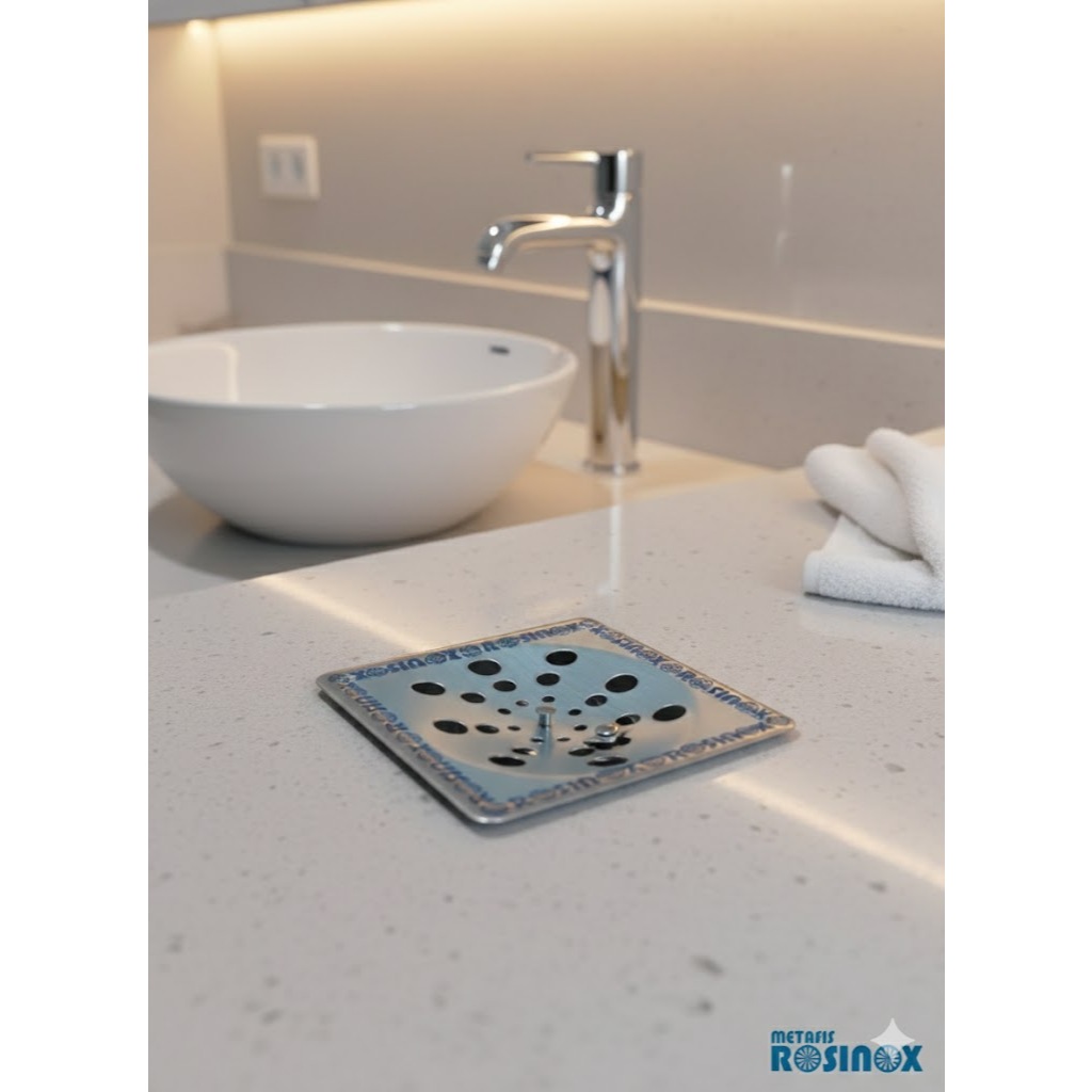 Tampa Ralo para banheiro Metais Rosinox 10X10cm Aço 430