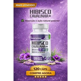 HIBISCO COM CAVALINHA- EMBALAGEM DE 120 CÁPSULAS DE 500 Mg cada. em Oferta na Shopee