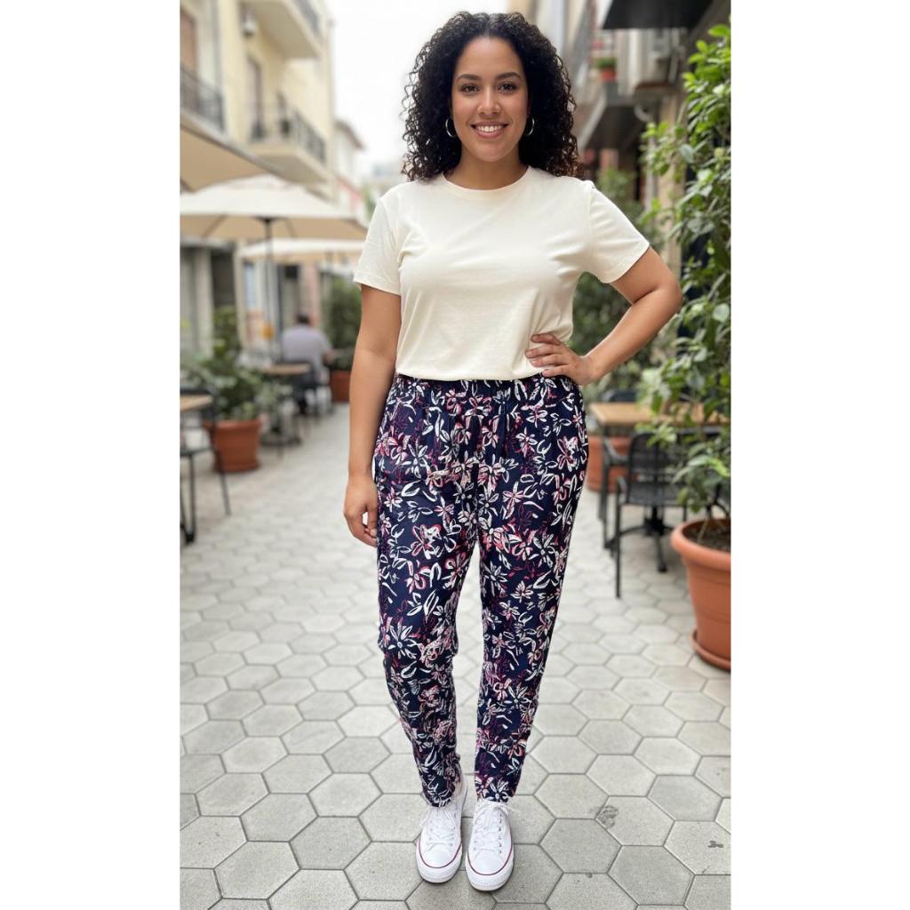 (II)Calça Estampado de Malha fria, Soltinho, Leve e Fresquinho. Com Elástico na Cintura e com Bolso