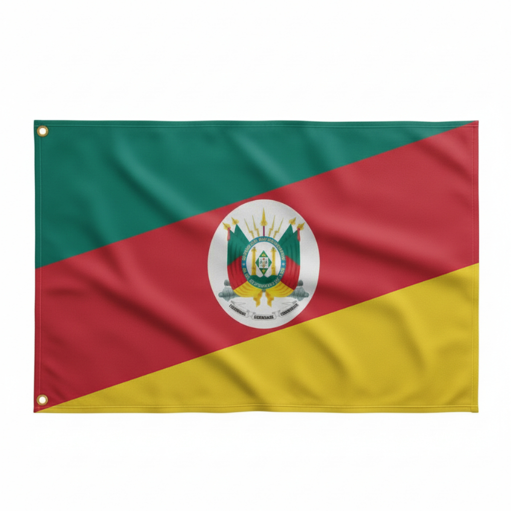 Bandeira Rio Grande do Sul Oficial Mastro Grande 90 x 150 cm Cores Fortes