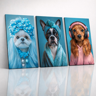 Quadros Decorativos Cachorros Fofos Arte Moderna Pet Decoração Criativa em Oferta na Shopee