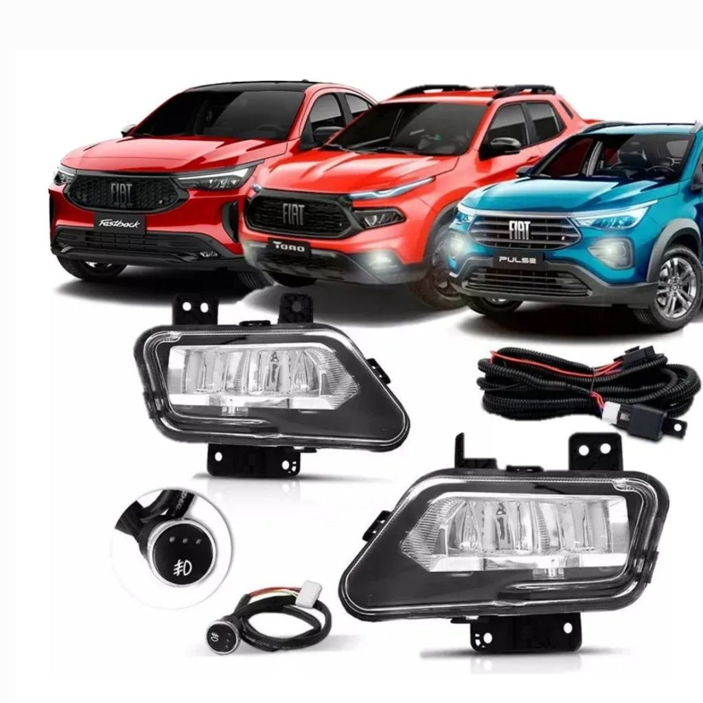 Kit Farol Milha Neblina Full Led Fiat Pulse Toro 2021 2022 2023 2024