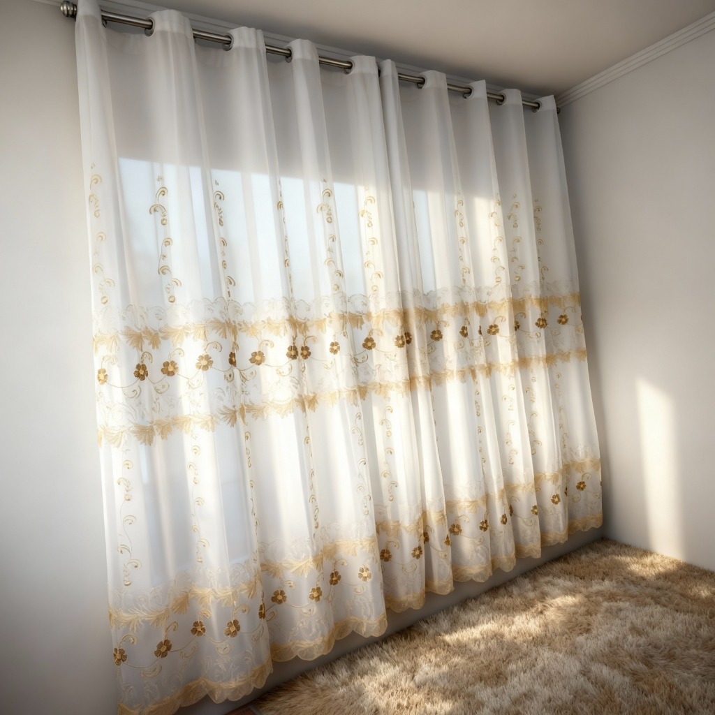 Cortina Com Forro de Microfibra Bordada para sala ou quarto 4,00 largura × 2,70 altura em Oferta na Shopee