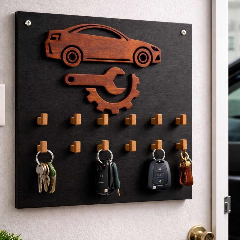 Porta Chaves Oficina Mecânica Carros Veículos 12 Ganchos