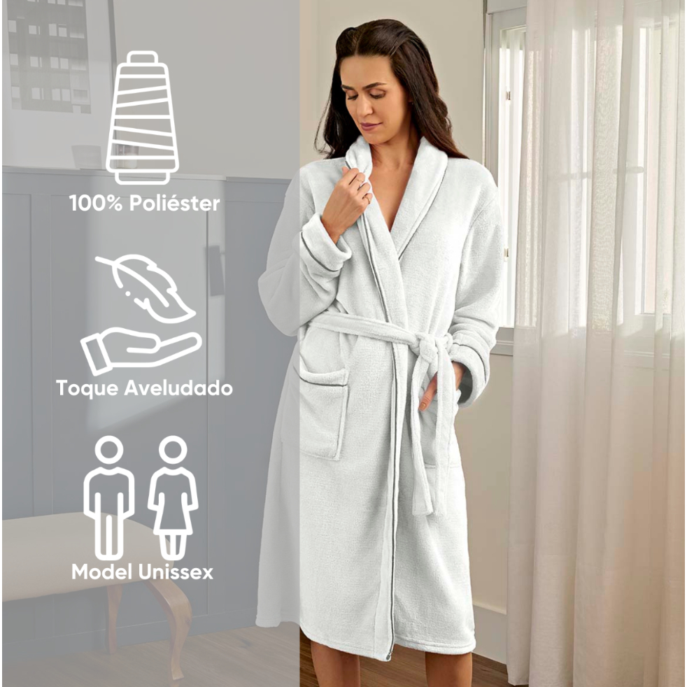 Roupão Golden Banho Adulto Unissex Microfibra Flannel Toque Macio Premium Appel