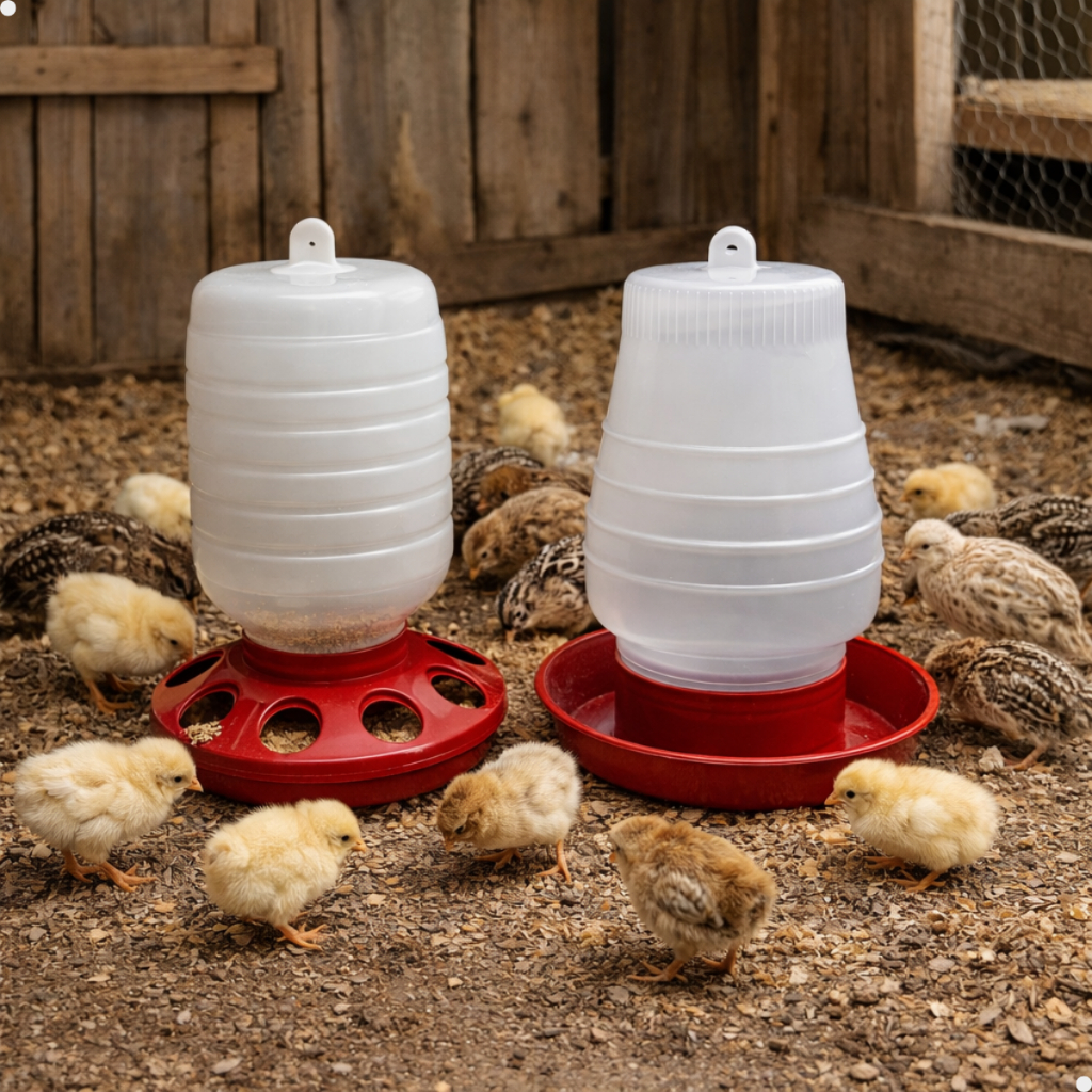 Kit Comedouro Automático Aves 1,5Kg e Bebedouro Galinhas 2Lts em Oferta na Shopee