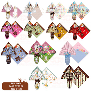 Kit 25 Saco Pratic 24cm x 24cm para Ovos de Páscoa de 100g a 150g em Oferta na Shopee