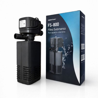 FILTRO SUBMERSO INTERNO FS-800  COM BOMBA AQUATANK  800L/H 3 em 1 PARA AQUÁRIOS ATÉ 100L em Oferta na Shopee