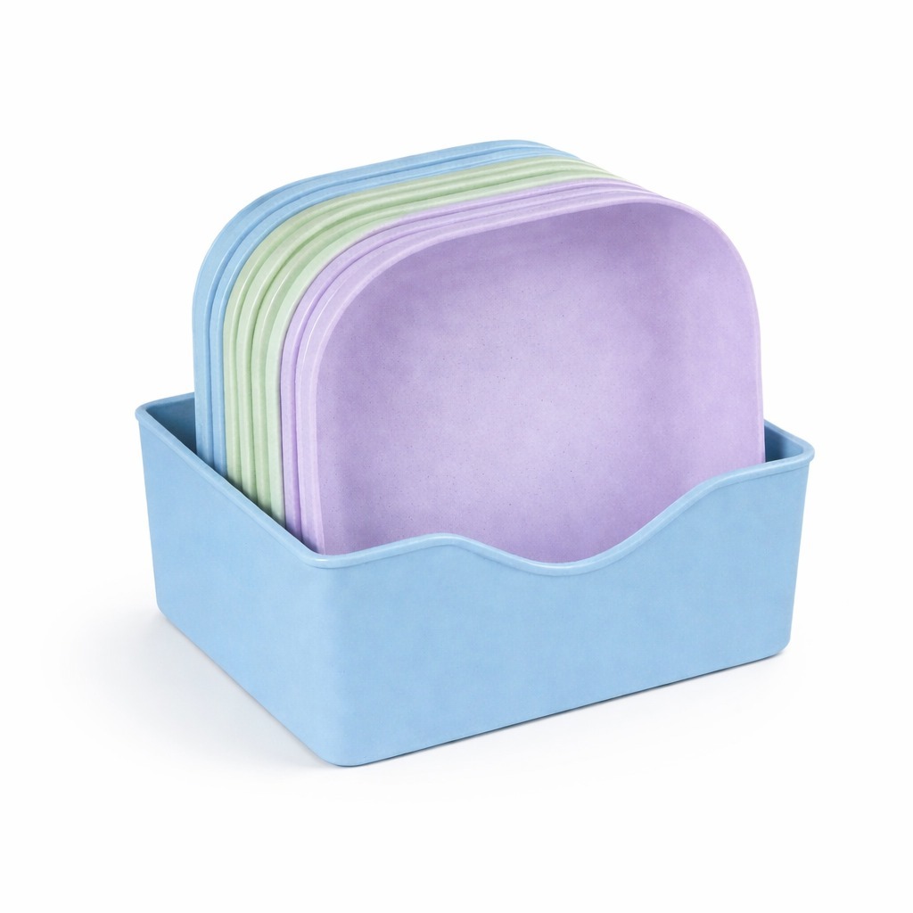 Kit 10 Pratos Fibra Plástico Resitentes Coloridos Para Sobremesa Com Base em Oferta na Shopee