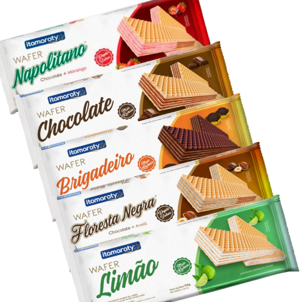 Kit C/10 ou 50 Unidades Biscoito Wafer Itamaraty 80g em Oferta na Shopee