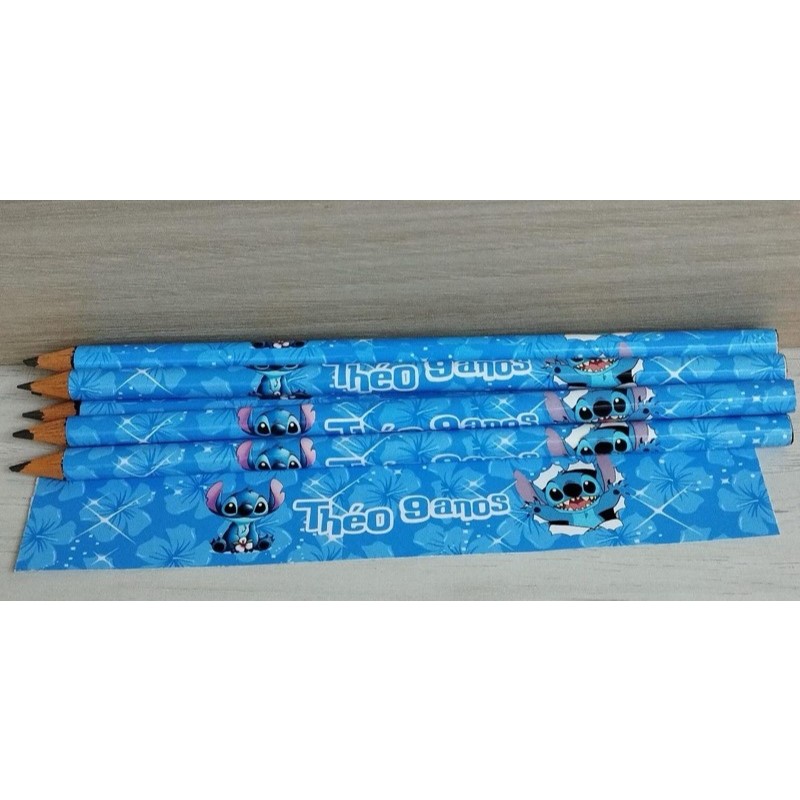 40  lembrancinha lápis personalizado para festa infantil Stitch