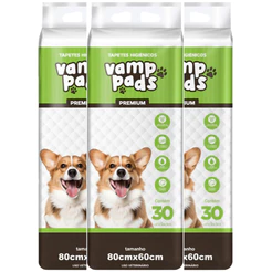 Tapete Higiênico Vamp Pads Cães 80x60 3 unidades