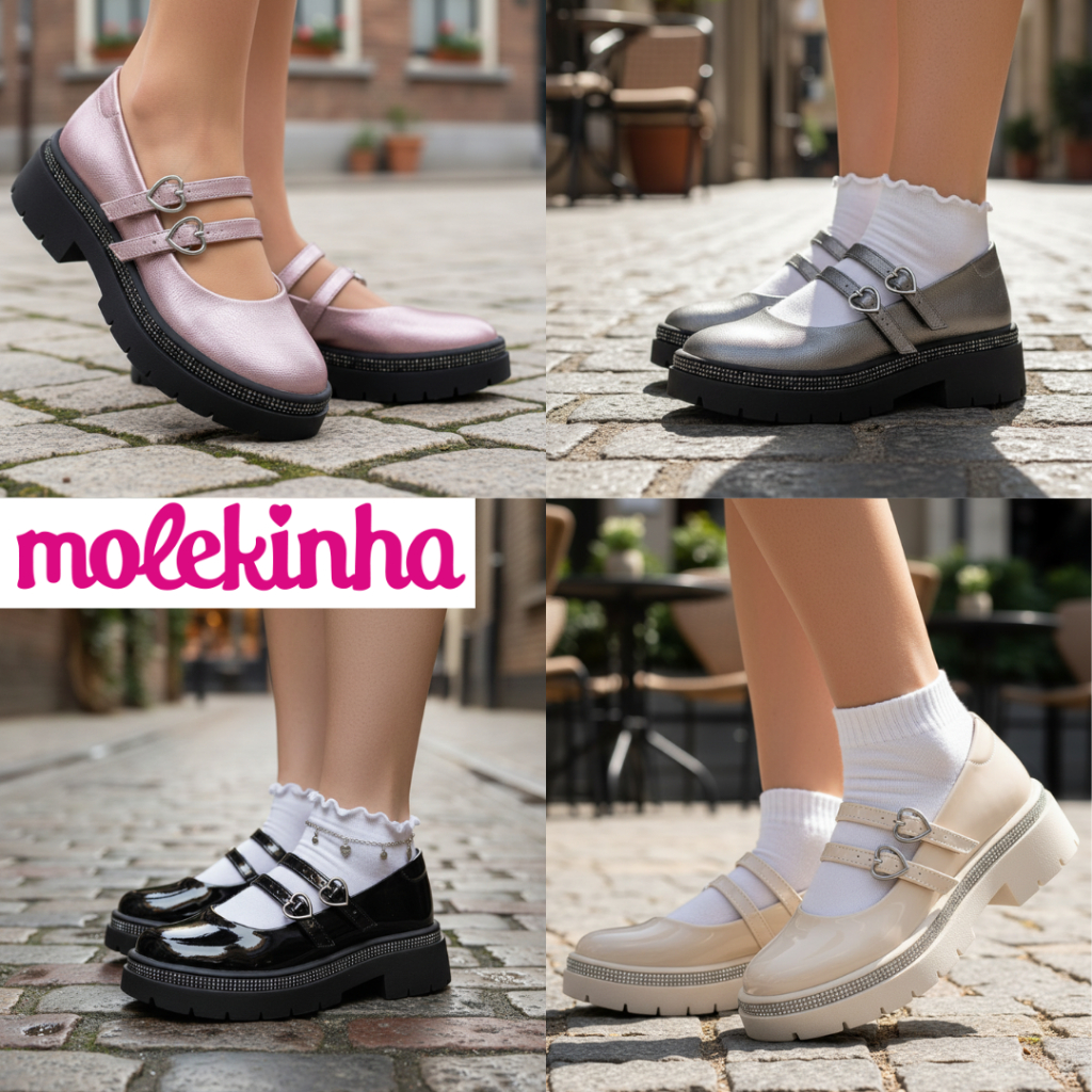 Sandália Sapatilha Sapato Boneca Infantil Strass Verniz Molekinha em Oferta na Shopee