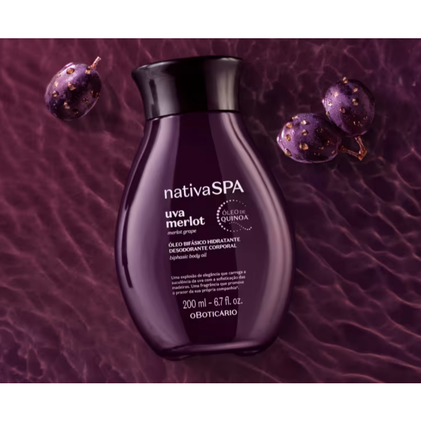 Nativa Spa Uva & Merlot – Óleo Bifásico Hidratante Desodorante Corporal  200ml | O Boticário