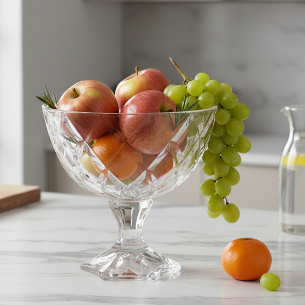 Fruteira Bella Vidro Organização Mesa Cozinha Decorativa 1300ml Ruvolo