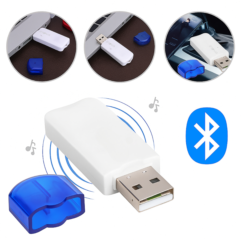 Adaptador Bluetooth USB Para Carro Fácil Pareamento Áudio Limpo Sem Interferências