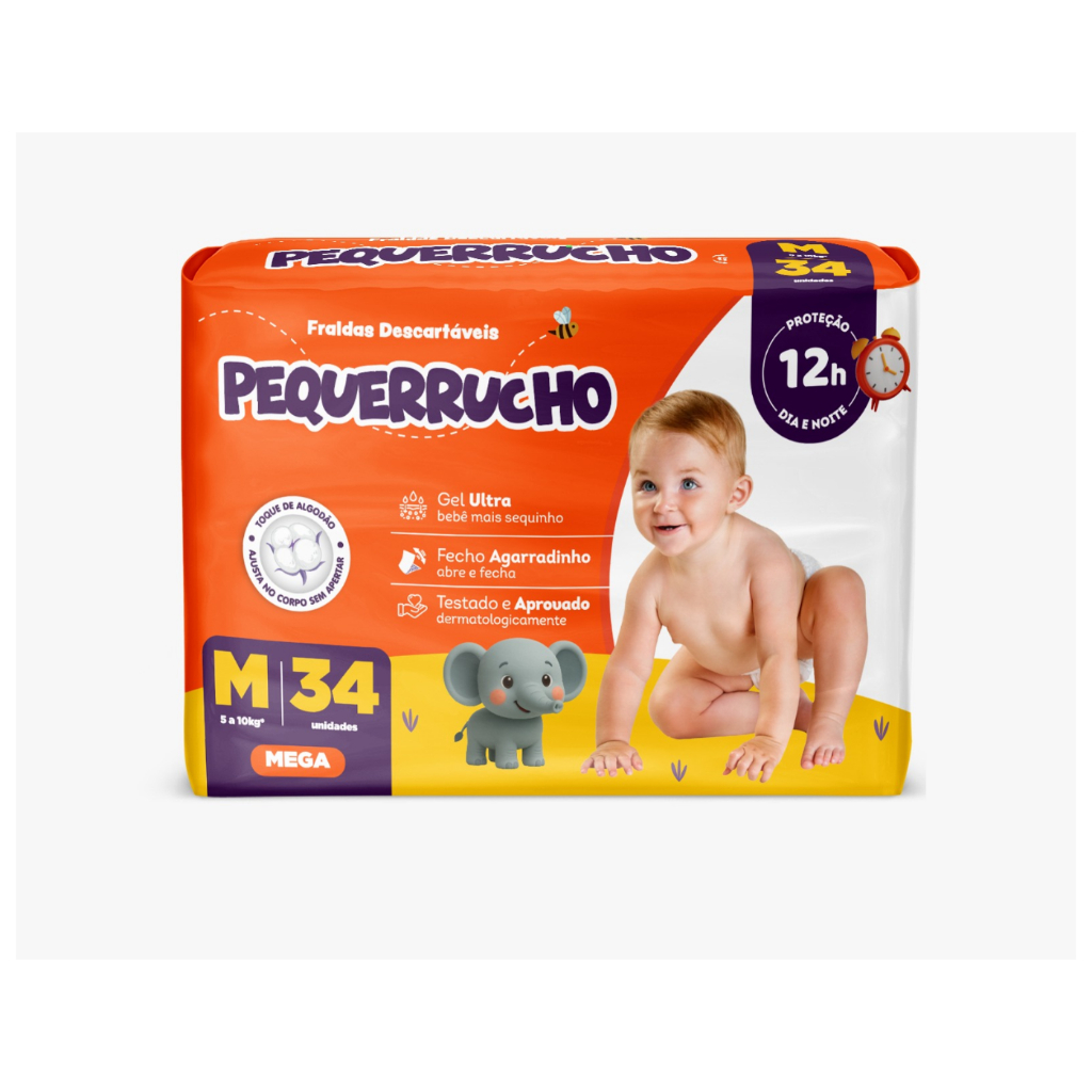 Fralda Descartável Pequerrucho M | 5–10 kg