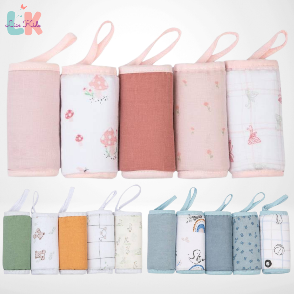 Kit 5 Panos de Boca com Prendedor de Chupeta 32x32 cm Papi Soft Tinto 100% Algodão em Oferta na Shopee