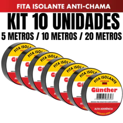 10 Fitas Isolante de 5 - 10 ou 20 Metros Gunther Alta Qualidade