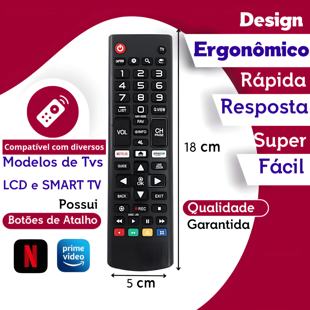 Controle TV LG Smart Compatível 4K LED LCD OLED — imagem 2 de 2