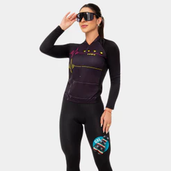 Conjunto Ciclismo Inverno Feminino Calça Forro Gel Camisa Blusa Manga Longa Pedal Mtb