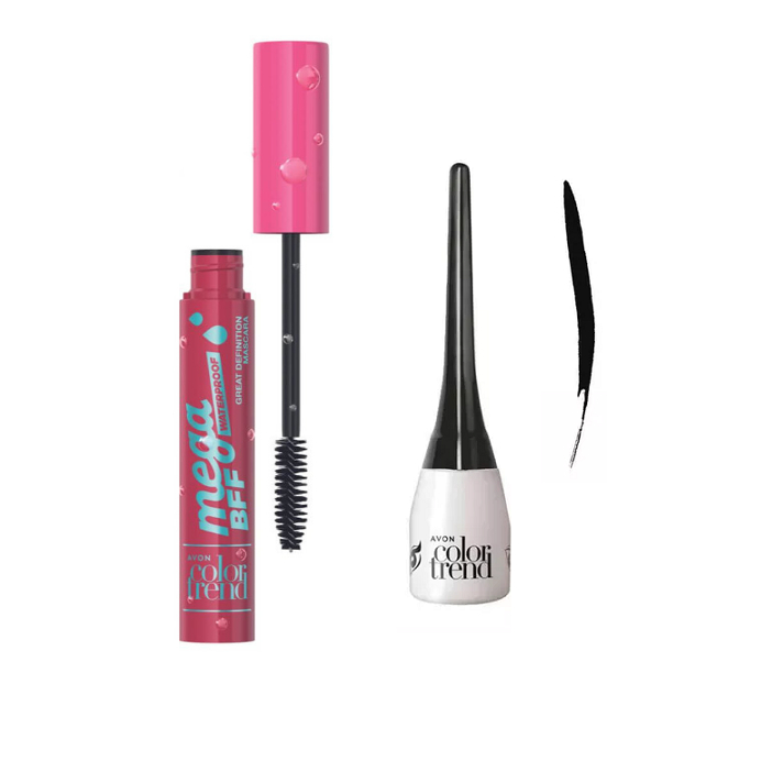Máscara de Cílios Volume Perfeito + Delineador Líquido Preto Avon Color Trend