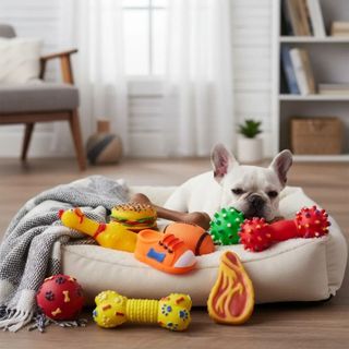 Kit 5 Mordedor Pet Brinquedos De Borracha Para Cães Cachorro Com Barulho