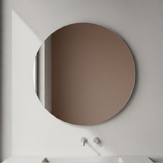 Espelho Decorativo Redondo 60cm Lapidado c/ Fita Dupla Face para Sala, Quarto, Banheiro