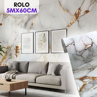 Papel De Parede Adesivo 5MX60CM Mármore Dourado Ambientes Modernos Sofisticados Vinílico Brilhante em Oferta na Shopee