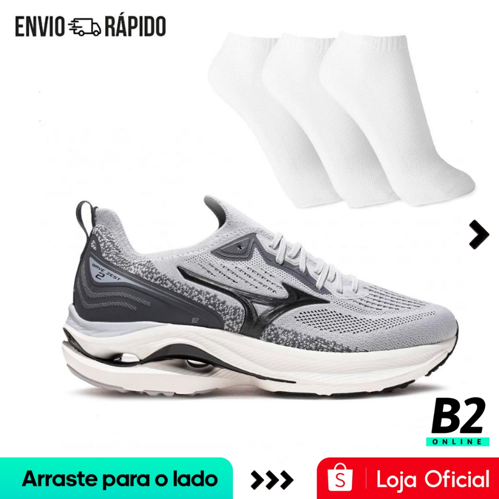 Tênis Mizuno Wave Zest 2 Masculino + 3 Pares de Meias Original Com Nota Fiscal e Gareantia em Oferta na Shopee