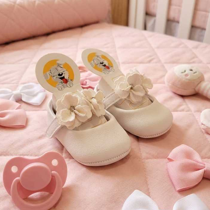 Sapatinho Bebe Menina klin Ultra Mega Confortavel Com Fechamento em Velcro original