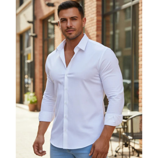 Camisa Social Masculina Slim Fit Luxo Facil de Passar