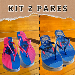 Kit 2 pares chinelo feminino stitch sortido tendencia mais vendido em Oferta na Shopee
