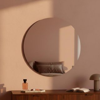 Espelho Redondo Lapidado 60cm com Fita Dupla Face para Sala, Quarto e Banheiro Moderno em Oferta na Shopee