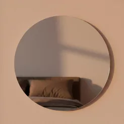 Espelho Lapidado Redondo 40 50 60cm com Fita Dupla Face para Sala Quarto Banheiro