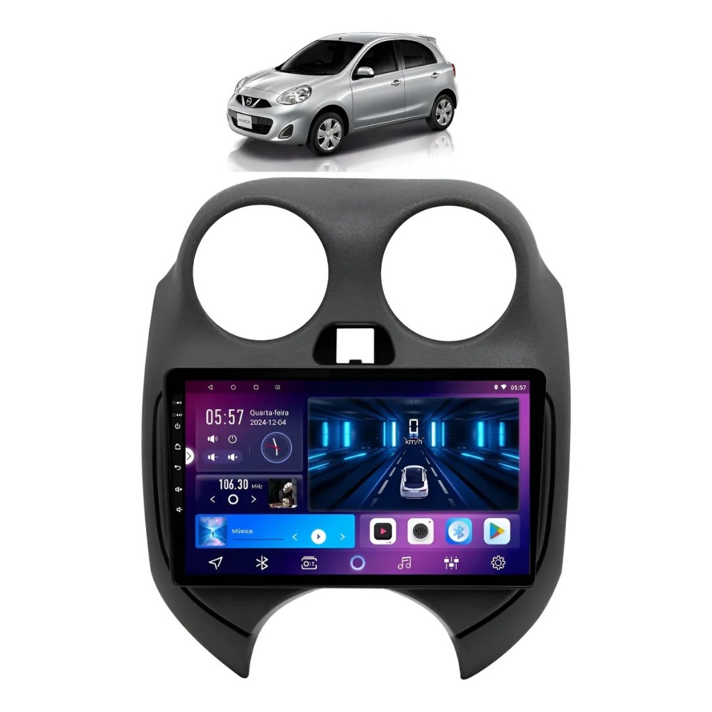 Multimidia Nissan March Versa 10/14 Android 14 6gb 128gb 9p