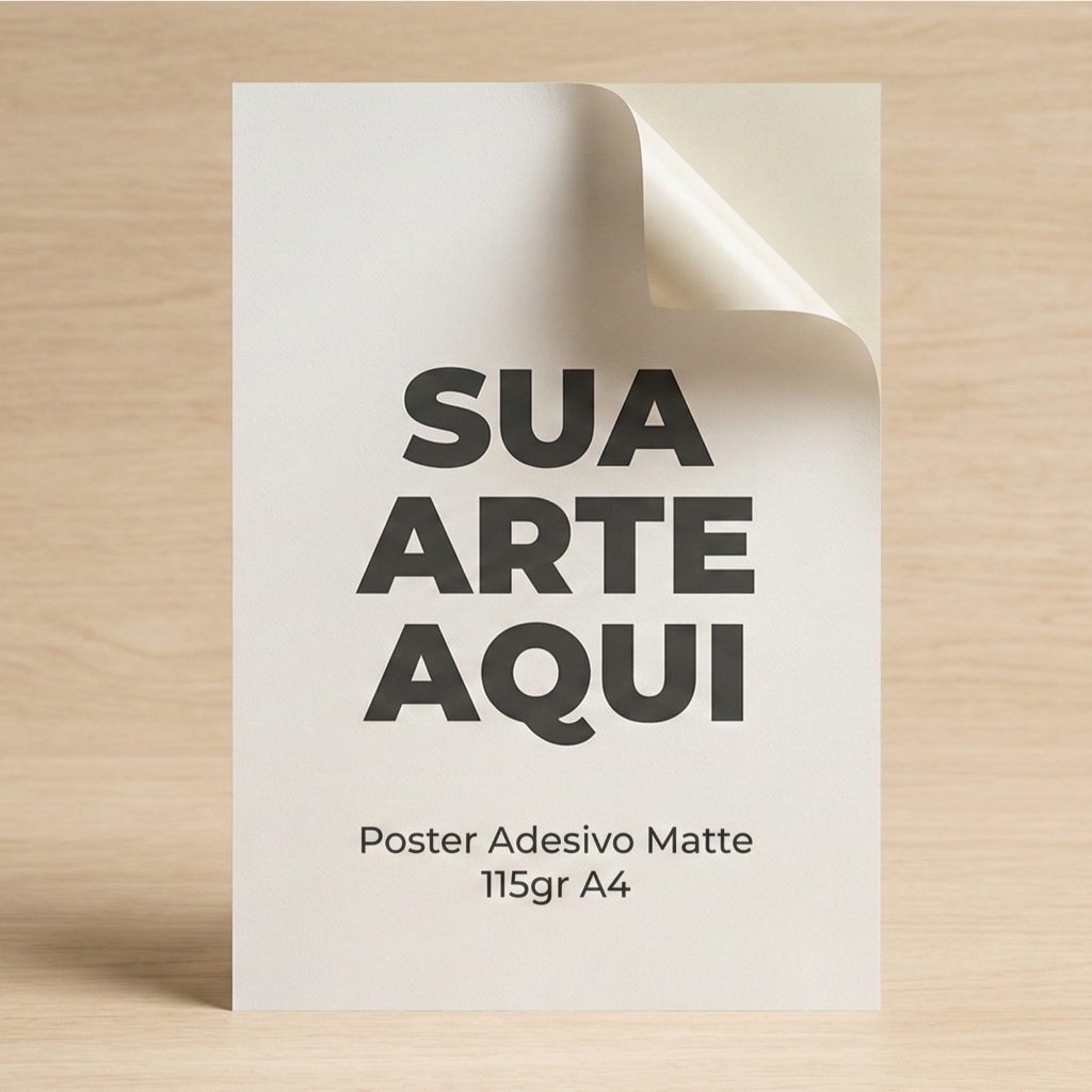 Poster Adesivo Matte Personalizado 20x28cm Sua Arte Foto - Impressão Alta Qualidade Decoração Quarto Sala