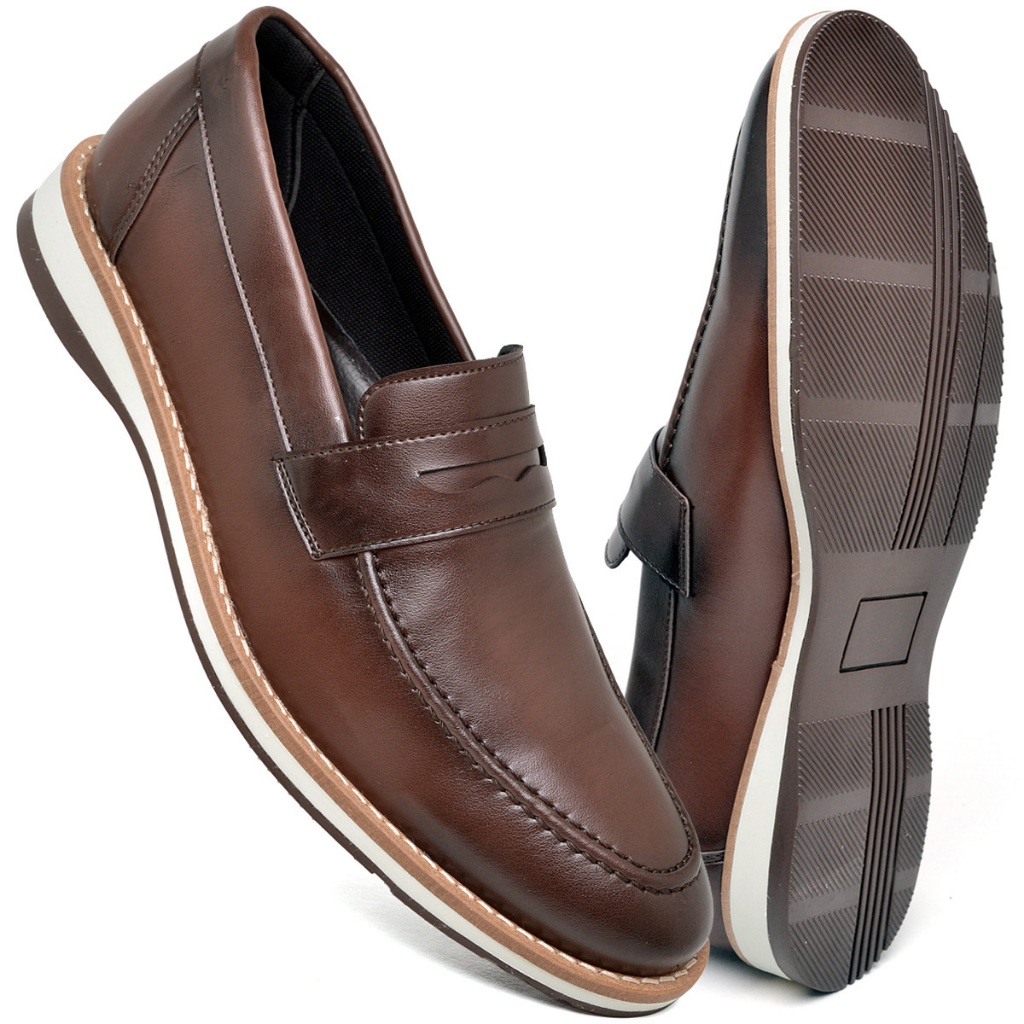 Sapato Mocassim Masculino Casual Confortável Preto Marrom Sapatênis Casamento Social Trabalho Oxford
