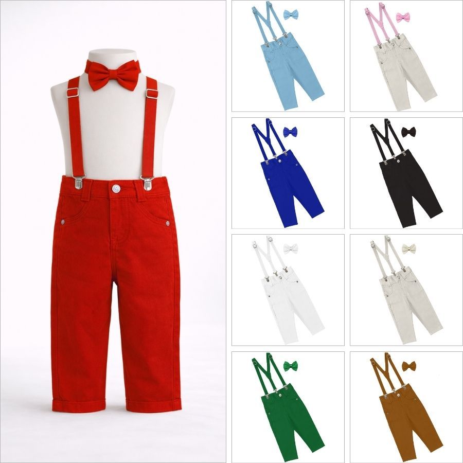 Calça Social Menino Festa Infantil Roupa Casamento Formatura Batizado +  Suspensório e Gravata