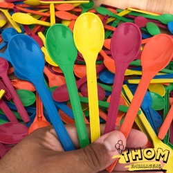 50 A 300 Colher Descartável Coloridas Reforçada para Açaí Doces Sorvetes coloridas Super Resistente e Prática em Oferta na Shopee