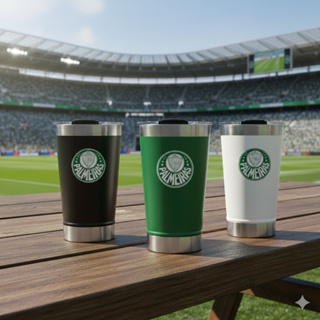 Copo Inox Térmico Palmeiras 473ml Inox Personalizado | Escudo Time em Oferta na Shopee