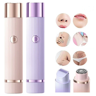 Depilador elétrico com navalha dupla cuidado e delicadeza  com sua pele, Recarregável com Tecnologia avançada  Indolor.